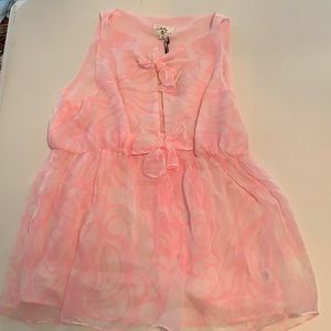 Milly pink white silk sleeveless top NWT 12